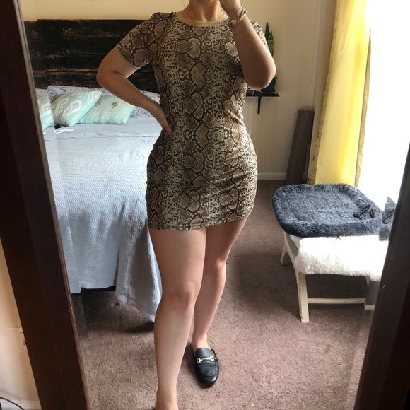 NWT Snakeskin Mini Dress - Picture 3 of 5